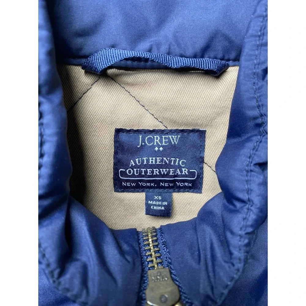 Men's Size X-SMALL  J.CREW Authentic Outerwear Blue Quilted Filled Full Zip Vest